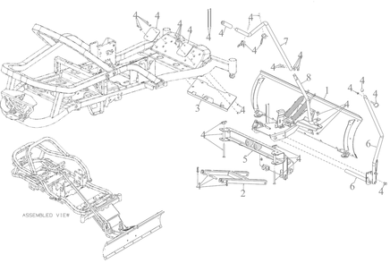 Attachments / 19a70063oem 52-Inch Plow Kit / General Assembly Diagram and Parts List for 17ADFACSA07 2022 Yard Machines Lawn Tractor